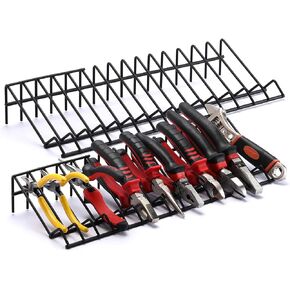 EMENTOL Plier Organizer Rack, 2 Pack,Tool Drawer Organizer,Stores Spring Loaded,Black,with 2×15 Slots-15''×5.5''×2.5''