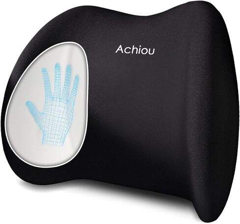 Achiou Lumbar Support Pillow for Office Chair Car Seat Orthopedic Chair, Memory Foam Pad and Back Cushion for Back Pain Relief, Versatile Use Supportive Cushion in Saudi Arabia