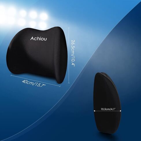 Achiou Lumbar Support Pillow for Office Chair Car Seat Orthopedic Chair, Memory Foam Pad and Back Cushion for Back Pain Relief, Versatile Use Supportive Cushion in Saudi Arabia