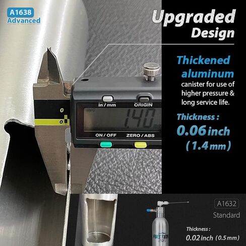FIRSTINFO A1638 حاصل على براءة اختراع بحد أقصى. ضغط 140psi / 620 مللي علبة ألومنيوم سميكة قابلة لإعادة الملء علبة رذاذ الأيروسول ذات الضغط العالي/بخاخ الهواء المضغوط الهوائي in Kuwait