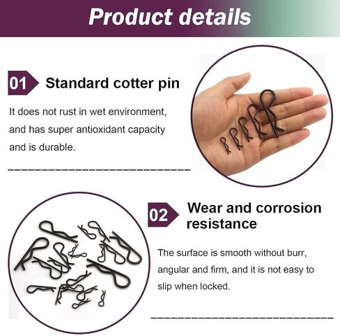 20 Pcs 5 Sizes Stainless Steel Cotter Pins R Clips Retaining Pins Hitch Pin Hair Pin Assortment Spring Clip Retainer Pins Kit for Hitch Pin Lock System, Garage,Trucks, Engine Repair in Saudi Arabia