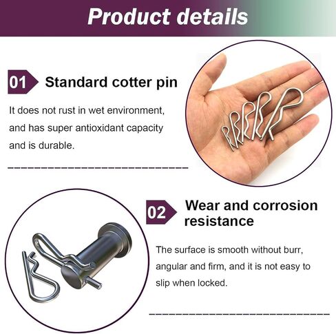 20 Pcs 5 Sizes Stainless Steel Cotter Pins R Clips Retaining Pins Hitch Pin Hair Pin Assortment Spring Clip Retainer Pins Kit for Hitch Pin Lock System, Garage,Trucks, Engine Repair in Saudi Arabia