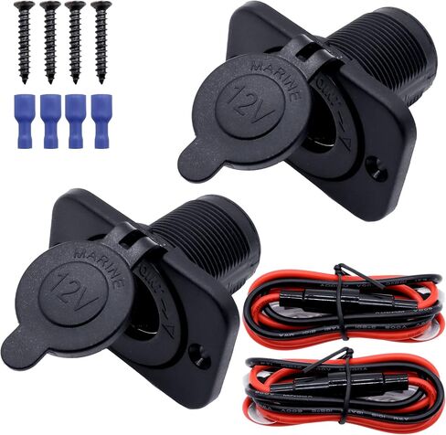 HiSport 12V Cigarette Lighter Socket-2 PCs Car Marine Motorcycle ATV RV Lighter Power Outlet Socket Replacement 12 Volt Waterproof Plug in Saudi Arabia