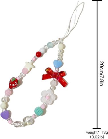 Y2K Phone Charms Cute Aesthetic Cell Phone Charm Strap Pink Kawaii Strawberry Butterfly Star Phone Chain Lanyard Accessories for Phone Bag Keychain Camera Pendants Decor in Saudi Arabia