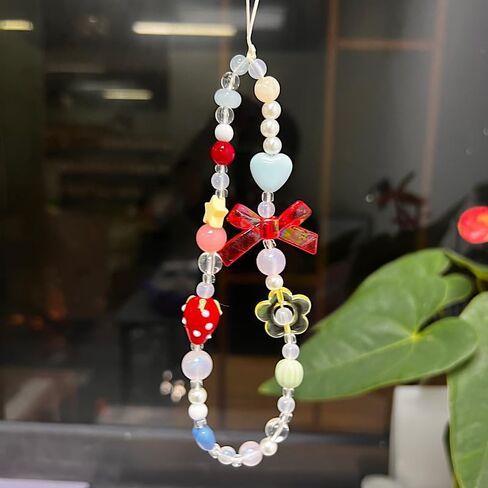 Y2K Phone Charms Cute Aesthetic Cell Phone Charm Strap Pink Kawaii Strawberry Butterfly Star Phone Chain Lanyard Accessories for Phone Bag Keychain Camera Pendants Decor in Saudi Arabia