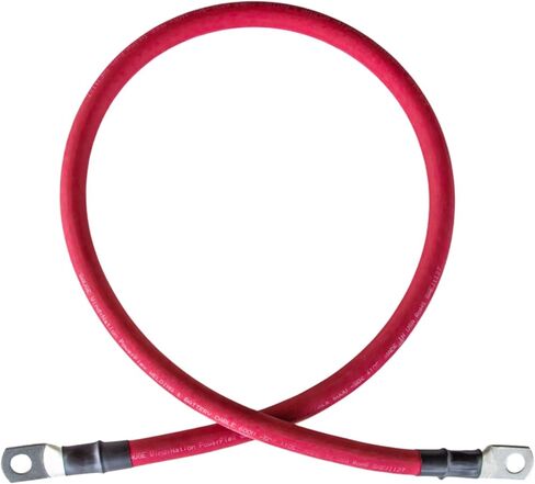 2/0 AWG 2/0 Gauge Red + Black Pure Copper Battery Inverter Cables Solar, RV, Car, Boat 12 in 3/8" + 5/16" Cable Lugs in Saudi Arabia