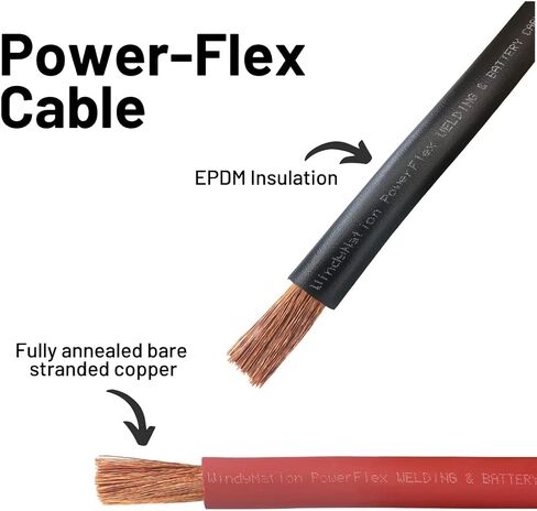 2/0 AWG 2/0 Gauge Red + Black Pure Copper Battery Inverter Cables Solar, RV, Car, Boat 12 in 3/8" + 5/16" Cable Lugs in Saudi Arabia