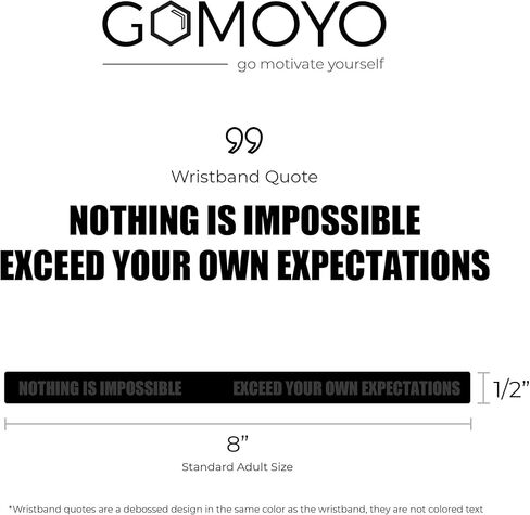 GOMOYO لا شيء مستحيل، يتجاوز توقعاتك الخاصة الأساور سيليكون تحفيزية، أساور مطاطية للياقة البدنية، والتدريبات، وممارسة الرياضة، وكرة السلة، ورفع، والرياضات الجماعية in Kuwait