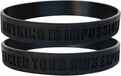 GOMOYO لا شيء مستحيل، يتجاوز توقعاتك الخاصة الأساور سيليكون تحفيزية، أساور مطاطية للياقة البدنية، والتدريبات، وممارسة الرياضة، وكرة السلة، ورفع، والرياضات الجماعية in Kuwait