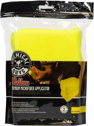 Chemical Guys MIC28902 Workhorse Premium Microfiber Applicator, Yellow in Saudi Arabia