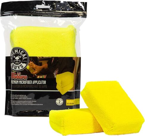 Chemical Guys MIC28902 Workhorse Premium Microfiber Applicator, Yellow in Saudi Arabia