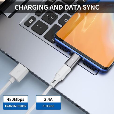 محول QianLink Micro USB إلى USB C، 8 عبوات من محول USB من النوع C من الألومنيوم متوافق مع Samsung Galaxy S10 S9 S8 Plus Note 9 8، LG V40 V35 V30 V20 G7 G6، Pixel 2 XL، Moto Z2 Z3 (رمادي) in Kuwait