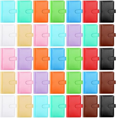 Chuangdi 24 Pcs A6 PU Leather Budget Binder Bulk Refillable 6 Ring Notebook Cover for A6 Filler Paper, Pocket Loose Leaf Binder, Personal Organizer Planner with Magnetic Buckle Closure, Cute Color in Saudi Arabia