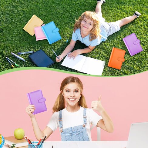 Chuangdi 24 Pcs A6 PU Leather Budget Binder Bulk Refillable 6 Ring Notebook Cover for A6 Filler Paper, Pocket Loose Leaf Binder, Personal Organizer Planner with Magnetic Buckle Closure, Cute Color in Saudi Arabia