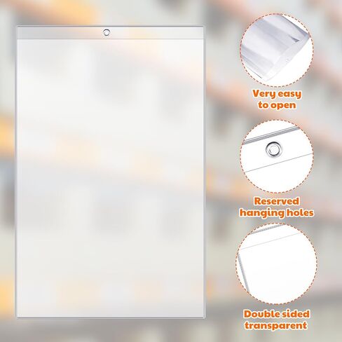 50 Pcs Vinyl Shop Ticket Holders Both Sides Clear 6 x 9 Inches Dry Erase Pocket Sleeves Work Order Plastic Sleeves Job Ticket Holders for Home Office School Box Posting Signs in Saudi Arabia