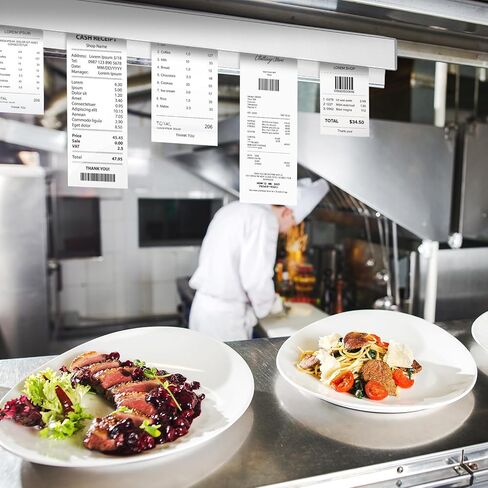 مجموعة حامل التذاكر 4 قطع من Blulu تتضمن 2 رف فحص منزلق من الألومنيوم المغناطيسي الفضي و2 حامل إيصالات من الفولاذ المقاوم للصدأ ومثبت تذكرة مدببة للمطبخ والمكتب والمقاهي ومنظم ملاحظات البار in Kuwait