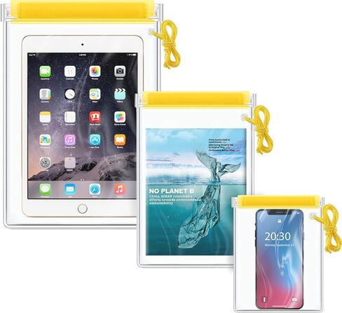 حقائب ميتوري شفافة مقاومة للماء وحقائب جافة للكاميرا وخرائط الهاتف المحمول وحامل مستندات الكاياك، 3 قطع من البلاستيك المقاوم للماء وحقيبة مستندات وحقائب أدوات للسفر وركوب القوارب والسباحة (أسود) in Kuwait