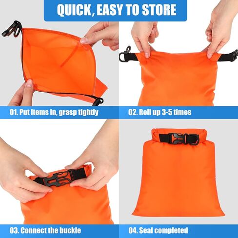 Riakrum 10 Pcs Waterproof Dry Bags, Ultralight Dry Sacks Stuff Sacks for Backpacking, Outdoor Dry Sacks Keep Gear for Kayaking Boating Hiking Backpacking (Black, 1.5,3,5,8,15L) in Saudi Arabia