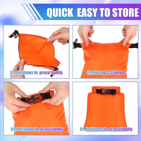 Riakrum 10 Pcs Waterproof Dry Bags, Ultralight Dry Sacks Stuff Sacks for Backpacking, Outdoor Dry Sacks Keep Gear for Kayaking Boating Hiking Backpacking (Black, 1.5,3,5,8,15L) in Saudi Arabia