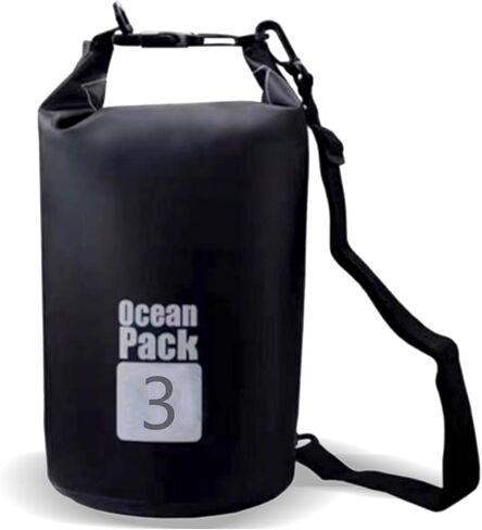 WENZIDAO PVC waterproof bag, bucket bag, waterproof bag, beach drift swimming bag, foldable outdoor backpack (3L), suitable for camping, hiking, and outdoor water collection experience. in Saudi Arabia