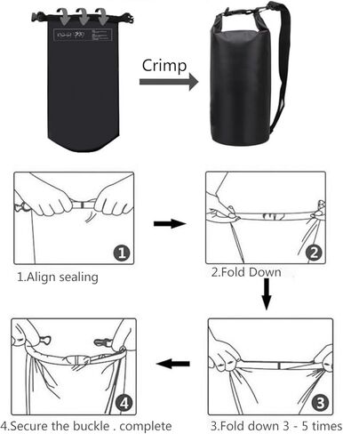 WENZIDAO PVC waterproof bag, bucket bag, waterproof bag, beach drift swimming bag, foldable outdoor backpack (3L), suitable for camping, hiking, and outdoor water collection experience. in Saudi Arabia