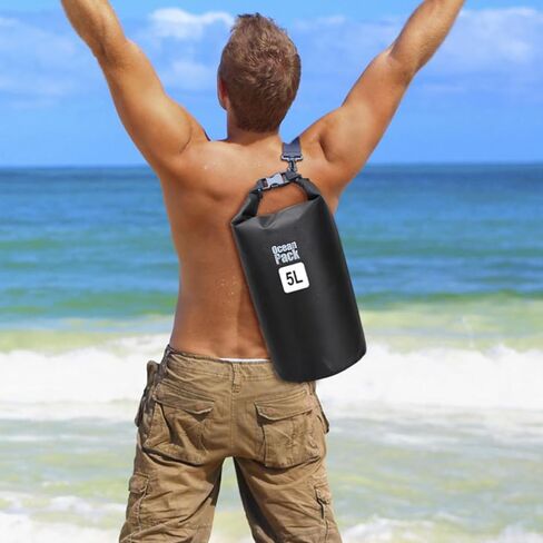 WENZIDAO PVC waterproof bag, bucket bag, waterproof bag, beach drift swimming bag, foldable outdoor backpack (3L), suitable for camping, hiking, and outdoor water collection experience. in Saudi Arabia