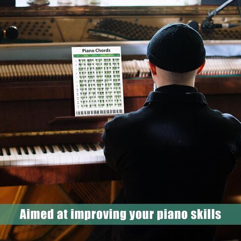 NQEUEPN 2 قطعة مخططات وتر البيانو، 11.8 × 8.3 بوصة دائرة الأخماس ملصق لوحة مفاتيح البيانو ملصق مقاوم للماء أوتار البيانو ورقة الغش لمعلمي الموسيقى الطلاب الملحنين عشاق الموسيقى المبتدئين in Kuwait