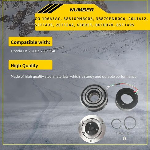 HLBTK CO 10663AC AC قابض الضاغط يصلح لهوندا CR-V 2002-2006 2.4L in Kuwait
