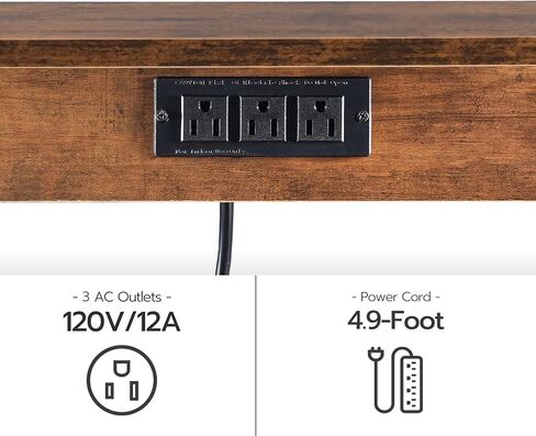 HOOBRO 2-Drawer File Cabinet, Filing Cabinet with Charging Station, Office Cabinet with Open Shelf, Filing Cabinet for Home Office, A4/Letter Size, Nonwovens Drawer, Rustic Brown BF23UWJ01 in Saudi Arabia