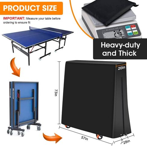 Ping Pong Table Cover Outdoor Waterproof,Table Tennis Cover Fits Both Folding Table Tennis Table and Flat Tables Indoor & Outside,Table Tennis Table Protector Accessories in Kuwait