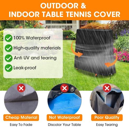 Ping Pong Table Cover Outdoor Waterproof,Table Tennis Cover Fits Both Folding Table Tennis Table and Flat Tables Indoor & Outside,Table Tennis Table Protector Accessories in Kuwait