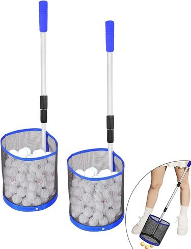 Glemall Table Tennis Ping Pong Balls Collector - Ping Pong Ball Picker Upper Retriever with Adjustable Length Table Tennis Net Bag Handle for Storage Hold up About 120 Table Tennis Balls in Saudi Arabia