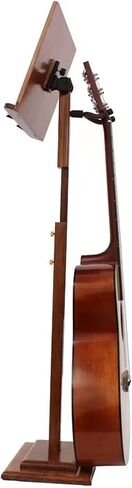 Music Stand for Sheet Music - Bamboo Folding Sheet Music Stands With Tray Guitar Clip, Wooden Sheet Music Organizer Height Adjustable 39.37''-51.2'' for Conductor Lectern Violin Piano Ukulele Players in Saudi Arabia