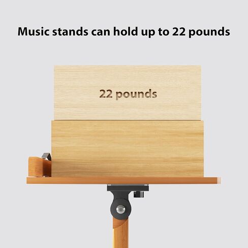 Music Stand for Sheet Music - Bamboo Folding Sheet Music Stands With Tray Guitar Clip, Wooden Sheet Music Organizer Height Adjustable 39.37''-51.2'' for Conductor Lectern Violin Piano Ukulele Players in Saudi Arabia