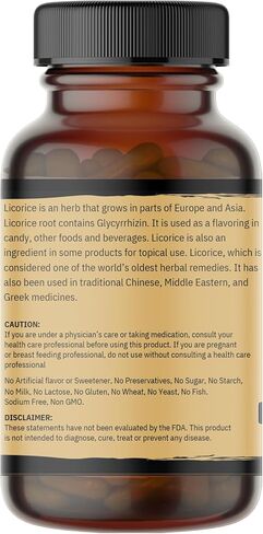 Naturevibe Botanicals Licorice Capsules Premium 180 Veg Capsules | Overall Health & Well Being | 1000mg Per Serving | Made with Pure Herb Licorice Powder in Kuwait