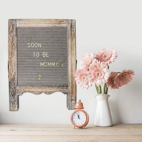 Rustic Felt Letter Board 15"x11" | Double Sided Black, Grey 792 White, Gold Characters| Perfect Letter Signboard, Message Board, Announcement Sign| Screw Driver, Wall Hanger, Letter Organizer Box, Bag in Saudi Arabia