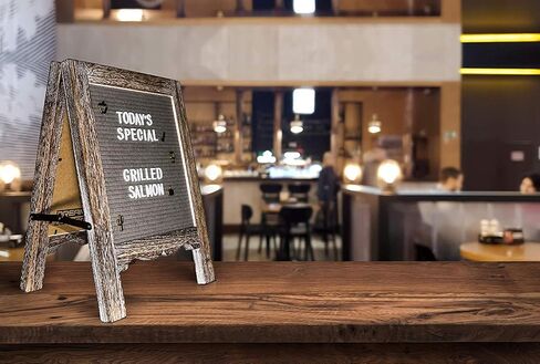 Rustic Felt Letter Board 15"x11" | Double Sided Black, Grey 792 White, Gold Characters| Perfect Letter Signboard, Message Board, Announcement Sign| Screw Driver, Wall Hanger, Letter Organizer Box, Bag in Saudi Arabia