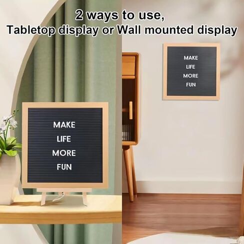 لوحة رسائل Kicsbam، لوحة رسائل قابلة للتغيير مقاس 12 × 12 بوصة مع 340 حرفًا وعلامة شخصية - لوحة رسائل بلاستيكية، لوحة لافتة بإطار طبيعي لإعلان الطفل، والمعالم الرئيسية، وديكور المكتب والمزيد in Kuwait