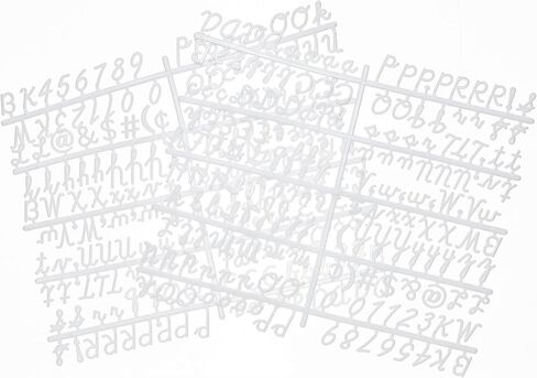حروف متصلة للوحات الحروف، 348 قطعة بما في ذلك الحروف والأرقام والرموز للوحات الرسائل البلاستيكية القابلة للتغيير (أبيض) in Kuwait
