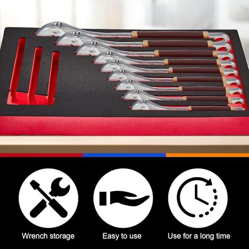 3 Pcs Foam Wrench Organizer Ratcheting Tool Tray Wrench Tool Box Organizer for Combination Storage, 3 Colors in Saudi Arabia