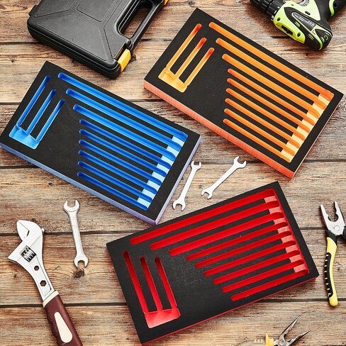 3 Pcs Foam Wrench Organizer Ratcheting Tool Tray Wrench Tool Box Organizer for Combination Storage, 3 Colors in Saudi Arabia