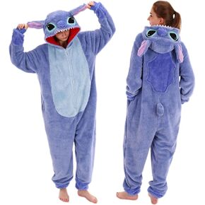 COSUSKET Fitted Unisex Adult Onesie Pajamas, Halloween Sherpa Cosplay One Piece Costume Suit for Womens Mens Gifts