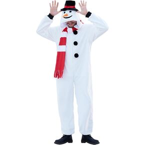 Arvilhill Men's 2 Pcs Christmas Santa Snowman Onesie Fleece Classic Funny Festival Xmas Costumes (S-XXL)