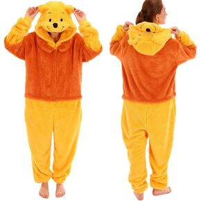 COSUSKET Fitted Unisex Adult Onesie Pajamas, Halloween Sherpa Cosplay One Piece Costume Suit for Womens Mens Gifts