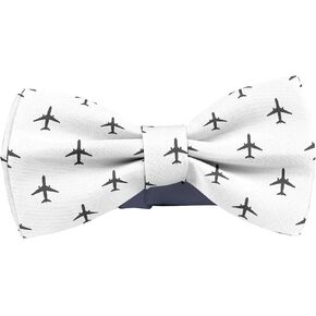 Adjustable Pre-tied bow tie for Men (Airplane Editable Pattern) Elegant Cute Bowties for Dogs Cats Pets