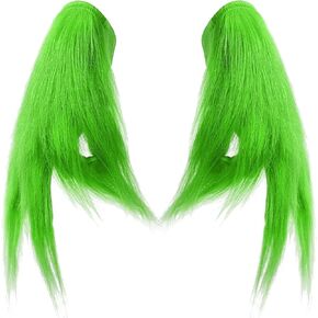 QLINLEAF 1Pair Christmas Green Furry Hand Gloves Adult for Halloween Role Playing Green Monster Costume Accessories Christmas Dressing Props