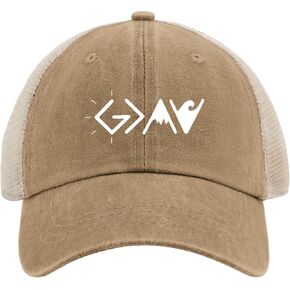 God is Greater Than The Highs and Lows Hat Gym Hat Pigment Khaki02 Womens Beach Hat Gifts for Men Golf Caps