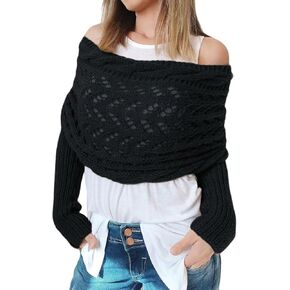 Fashionable Scarf with Sleeves for Women - Stylish Knitted Wrap Crochet Pattern, Multi-Functional Sweater Scarf