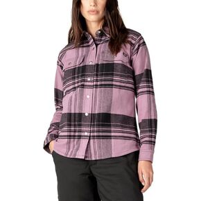 Dickies Womens DuraTech Renegade Flannel Shirt, Grapeade Windowpane Plade, XL