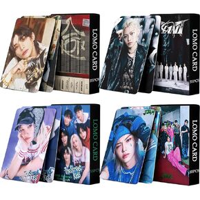 PYAJUU 4Pack/220Pcs Stray Kids Photocard Set KPOP HOP Album Cards GIANT Photo Cards ATE Post Cards Straykids 2025 Season's Greetings Cards Stray Kids Merch Gift for STAY